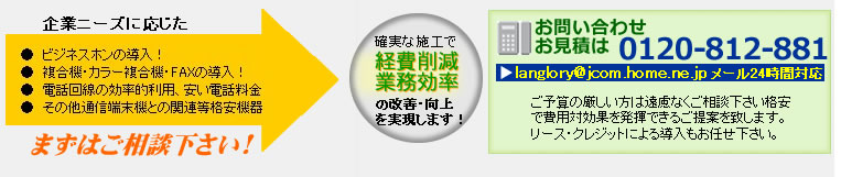 ��ƃj�[�Y�ɉ������r�W�l�X�z���E�����@�EFAX�̓������āB0120-911-791