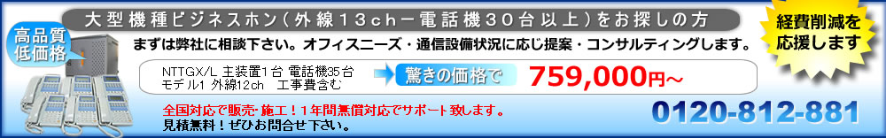 大型機種NTT GX/Lを驚きの価格で提供